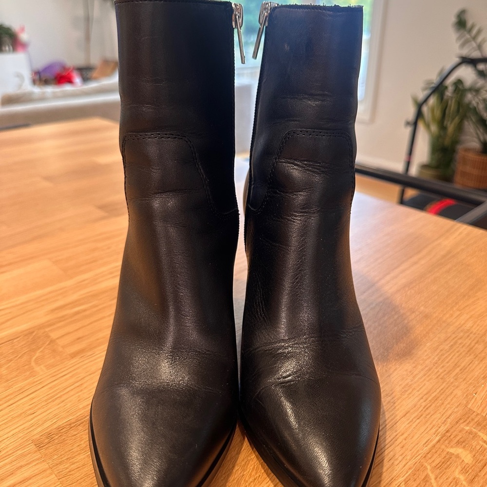 Black Leather Marc Fisher 6.5 Ankle Boots